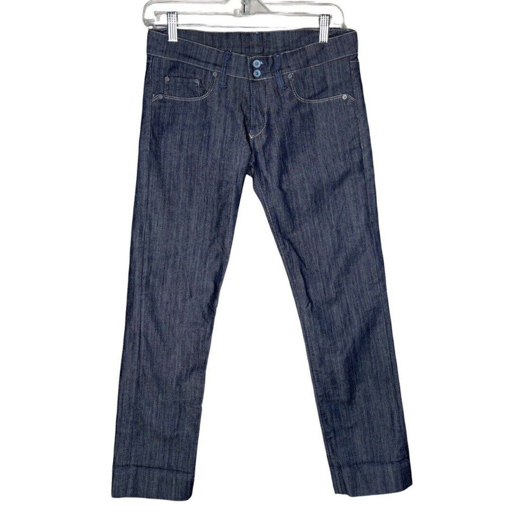 ISKO Jeans Women 4 26" Frost Blue Stretch Smart Straight Leg Button Fly Low Rise